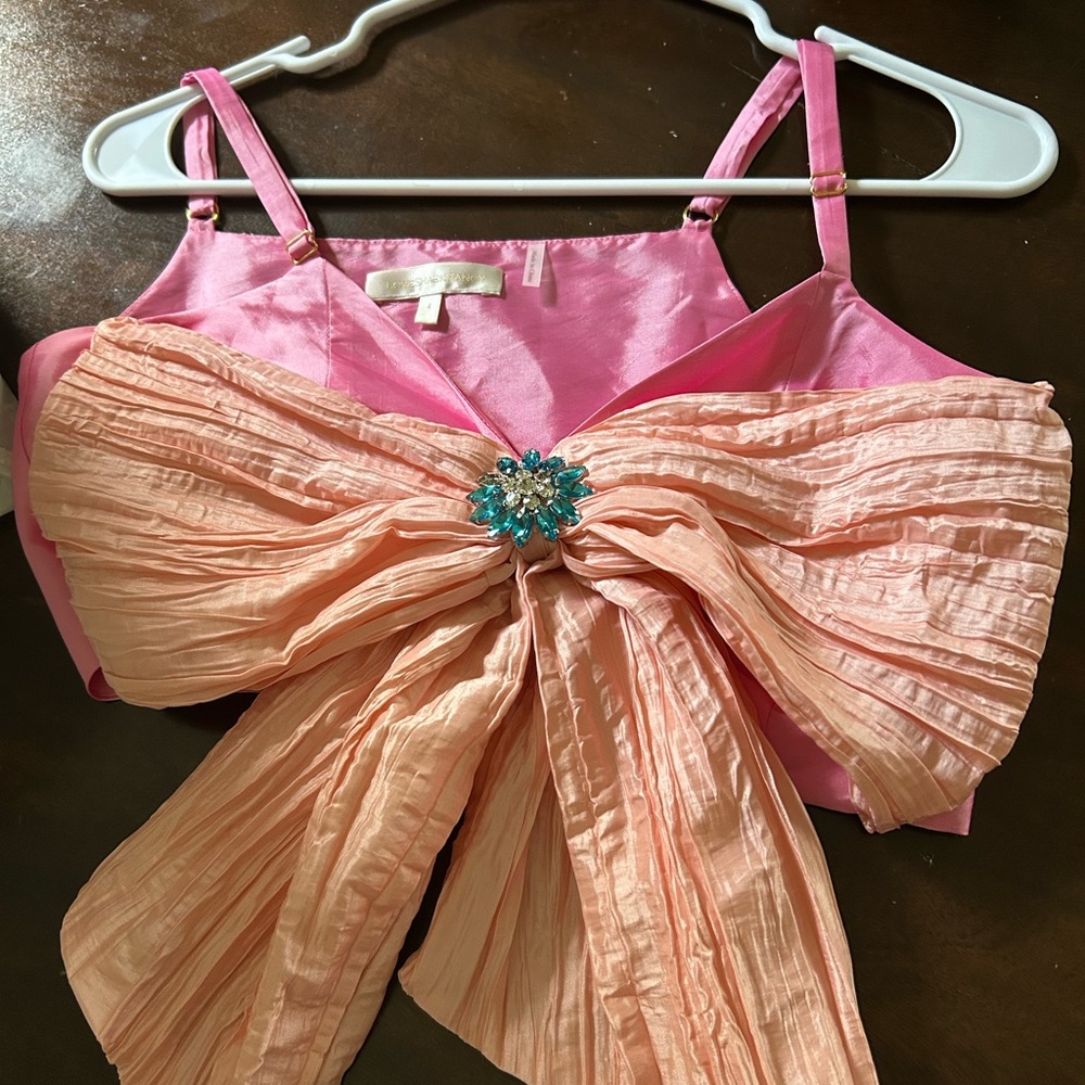 LoveShackFancy Pink and Peach and pink Crop Top